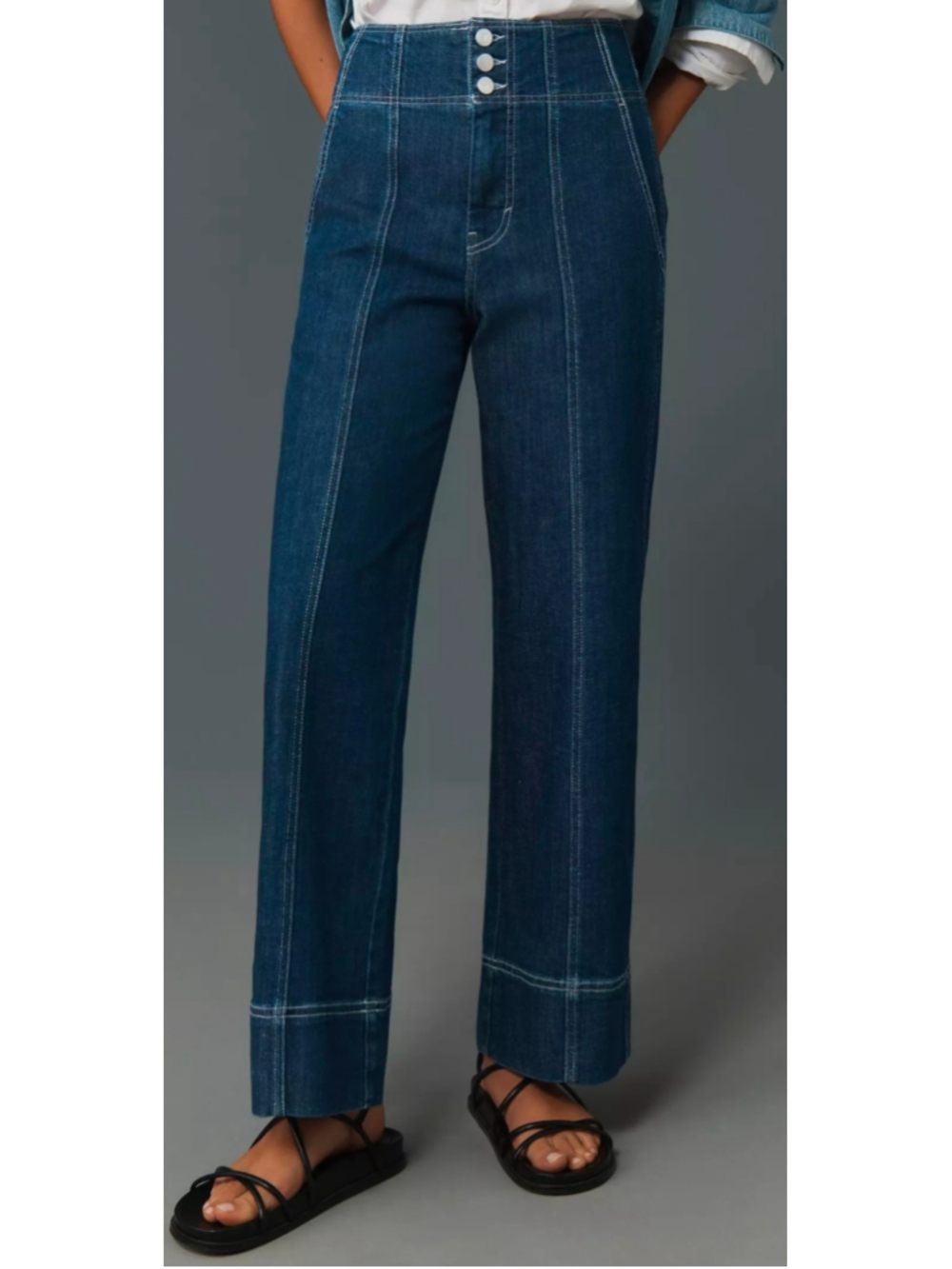 Pilcro Seamed High-Rise Flare Jeans Size 27